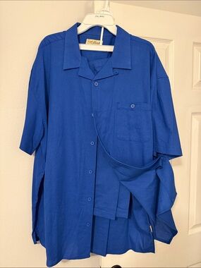 St. Patrick Men's Short-Sleeve Button-Down Shirt - Royal Blue